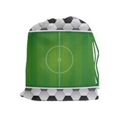 Background Sports Soccer Football Drawstring Pouch (xl) by Wegoenart