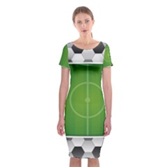 Background Sports Soccer Football Classic Short Sleeve Midi Dress by Wegoenart