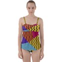 Background Abstract Memphis Twist Front Tankini Set View1