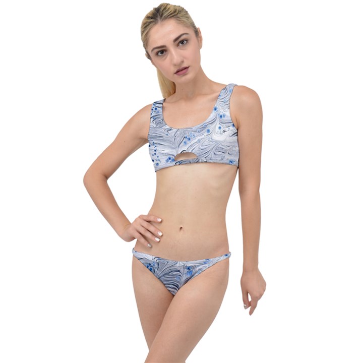 Marbled Paper Mottle Color Movement Blue White The Little Details Bikini Set