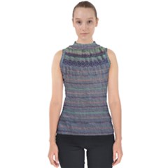 Purple Nordic Mock Neck Shell Top by DeneWestUK