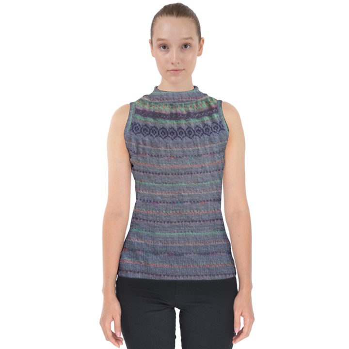 Purple Nordic Mock Neck Shell Top