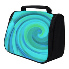 Groovy Cool Abstract Aqua Liquid Art Swirl Painting Full Print Travel Pouch (small) by myrubiogarden