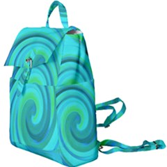 Groovy Cool Abstract Aqua Liquid Art Swirl Painting Buckle Everyday Backpack by myrubiogarden