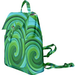 Groovy Abstract Turquoise Liquid Swirl Painting Buckle Everyday Backpack by myrubiogarden