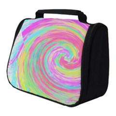 Groovy Abstract Pink And Blue Liquid Swirl Painting Full Print Travel Pouch (small) by myrubiogarden