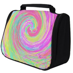 Groovy Abstract Pink And Blue Liquid Swirl Painting Full Print Travel Pouch (big) by myrubiogarden