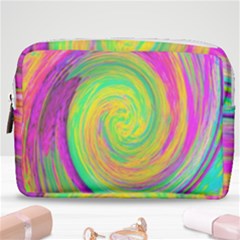 Groovy Abstract Purple And Yellow Liquid Swirl Make Up Pouch (medium) by myrubiogarden