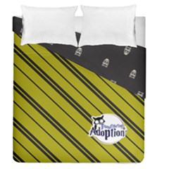 Yellow/black Owl -  Duvet Cover Double Side (queen Size) by TransfiguringAdoptionStore