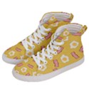 Bacon and Egg Pop Art Pattern Women s Hi-Top Skate Sneakers View2