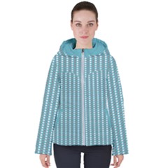 Swan Herd Houndstooth Pattern Women s Hooded Puffer Jacket by emilyzragz