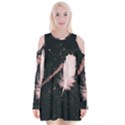 Feather Magic Velvet Long Sleeve Shoulder Cutout Dress View1