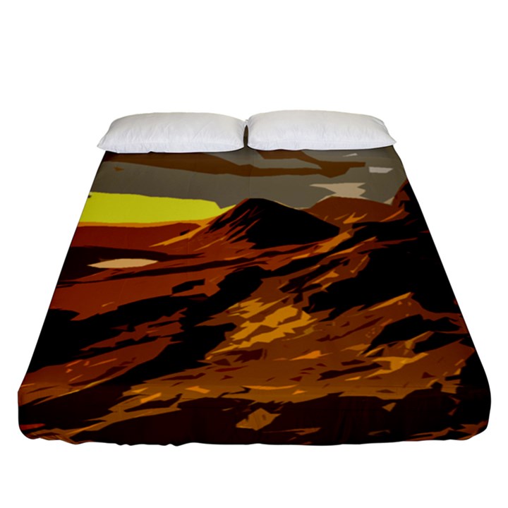 Scotland Monti Mountains Mountain Fitted Sheet (Queen Size)