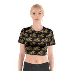 Dragon Motif Print Pattern Cotton Crop Top by dflcprintsclothing