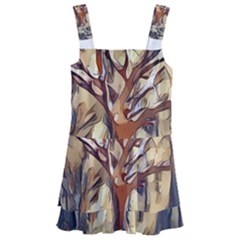 Tree Forest Woods Nature Landscape Kids  Layered Skirt Swimsuit by Pakrebo