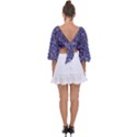 Tropical pattern Tie Back Butterfly Sleeve Chiffon Top View2