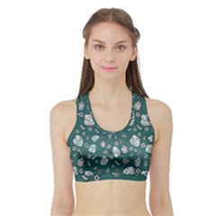 Tropical Pattern Sports Bra With Border by Valentinaart