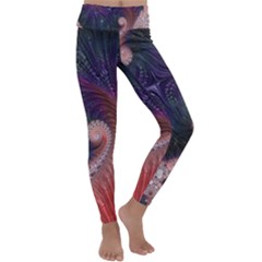 Fractal Art Artwork Design Kids  Lightweight Velour Classic Yoga Leggings by Pakrebo