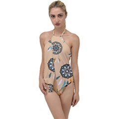 Dreamcatcher Pattern Pen Background Go With The Flow One Piece Swimsuit by Pakrebo