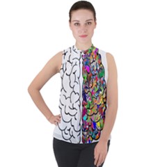 Brain Mind A I Ai Anatomy Mock Neck Chiffon Sleeveless Top by Pakrebo