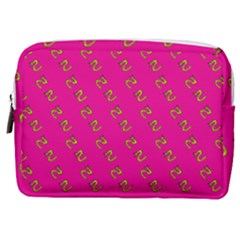 No Step On Snek Pattern Pink Background Meme Make Up Pouch (medium) by snek