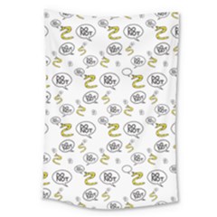 No Step On Snek Do Not Bubble Speech Pattern White Background Meme Large Tapestry by snek