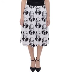 Trump Retro Face Pattern Maga Black And White Us Patriot Classic Midi Skirt by snek