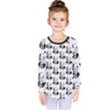 Trump Retro Face Pattern MAGA Black and white US Patriot Kids  Long Sleeve Tee View1