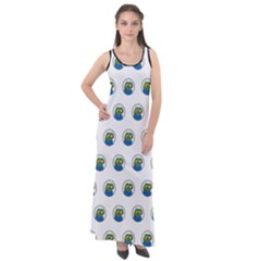 Apu Apustaja With Banana Phone Wall Eyed Pepe The Frog Pattern Kekistan Sleeveless Velour Maxi Dress by snek