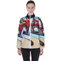 Blue Face King graffiti street art urban blue and orange face abstract hiphop High Neck Windbreaker (Women) View1