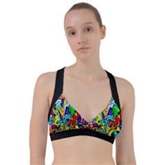 Graffiti Abstract With Colorful Tubes And Biology Artery Theme Sweetheart Sports Bra by genx