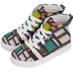 Door Stained Glass Stained Glass Kids  Hi-top Skate Sneakers by Pakrebo