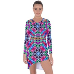 Kaleidoscope Pattern Sacred Geometry Asymmetric Cut-out Shift Dress by Pakrebo