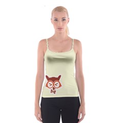 Vintage Emoji Owl (red Owl) Spaghetti Strap Top by TransfiguringAdoptionStore