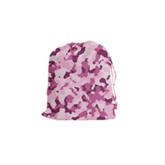 Standard Violet Pink Camouflage Army Military Girl Drawstring Pouch (small) by snek