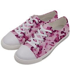 Standard Violet Pink Camouflage Army Military Girl Men s Low Top Canvas Sneakers by snek