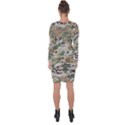 Wood camouflage military army green khaki pattern Asymmetric Cut-Out Shift Dress View2