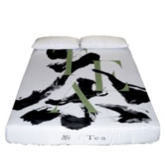 Tea Calligraphy Fitted Sheet (queen Size) by EMWdesign