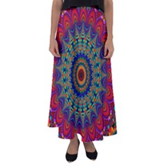 Kaleidoscope Mandala Pattern Flared Maxi Skirt by Pakrebo