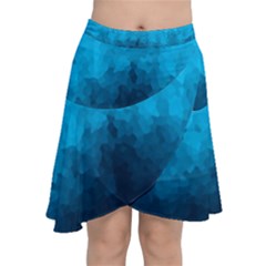 Deep Ocean Chiffon Wrap Front Skirt by LoolyElzayat