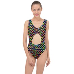 Abstract Geometric Center Cut Out Swimsuit by Mariart