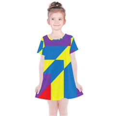 Colorful Red Yellow Blue Purple Kids  Simple Cotton Dress by Mariart