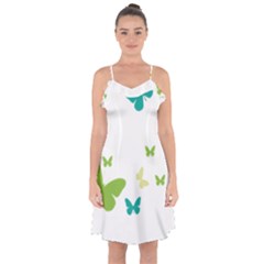 Butterfly Ruffle Detail Chiffon Dress by Mariart