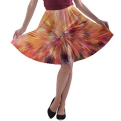 Color Background Structure Lines A-line Skater Skirt by Mariart