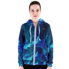 Electric Wave Women s Zipper Hoodie by JezebelDesignsStudio