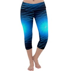 Blue Elliptical Capri Yoga Leggings by JezebelDesignsStudio