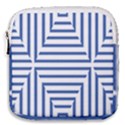 Geometric Shapes Stripes Blue Mini Square Pouch View1