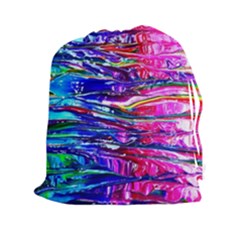 Paint Splatter - Rainbow Drawstring Pouch (xxl) by WensdaiAmbrose