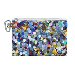 New Years Shimmer - Eco -glitter Canvas Cosmetic Bag (large) by WensdaiAmbrose