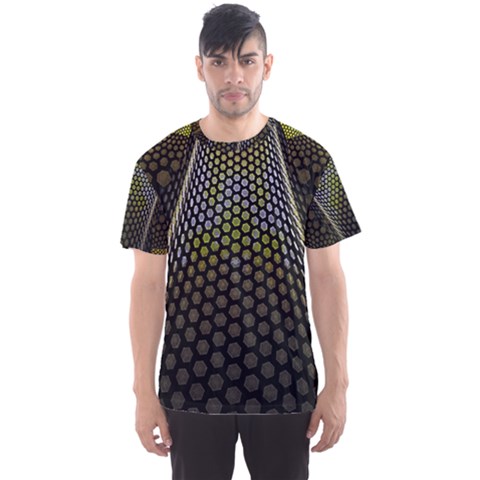 Fractal Hexagon Geometry Hexagonal Men s Sports Mesh Tee by Mariart